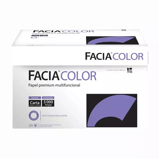 Caja de papel bond Facia Color  tamaño carta color verde 75gr.