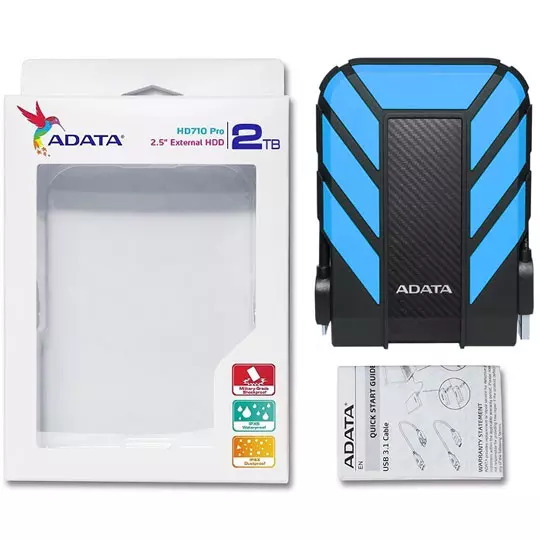 Disco Duro Externo Adata USB 3.1, 2TB, Azul HD710P