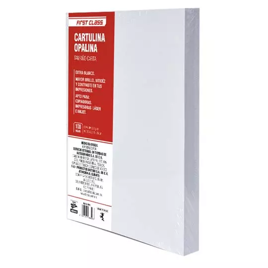 CARTULINA OPALINA DIETRIX 100 HOJAS TAMAÑO CARTA 225 GR