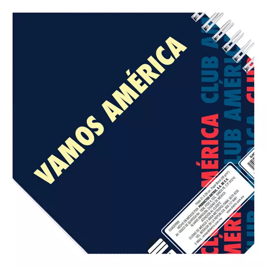 Cuaderno frances 17.5 x 21.5cm 160 hojas diseño club america azul