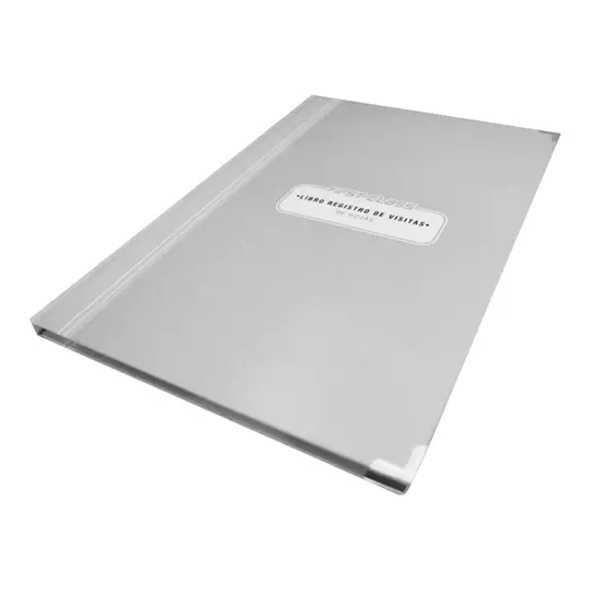 Libro registro de visitas frances 96 hojas First Class color gris 24.3 x 34.6 cm