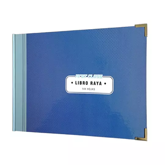Libro raya italiano 144 hojas First Class color azul 34.6 x 24 cm