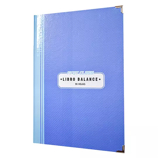 Libro balance frances 96 hojas First Class color azul 24.3 x 34.6 cm