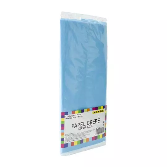 PAPEL CREPE DIETRIX 190 X 50 CM COLOR AZUL CLARO 1 PIEZA