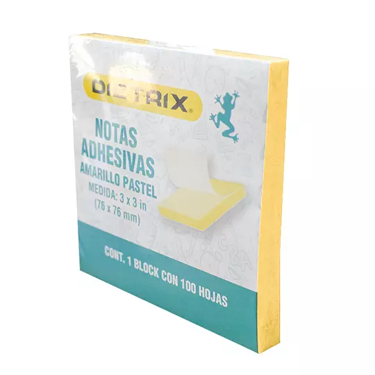 Notas adhesivas DIETRIX color amarillo tamaño de 3X3 pulgadas y 100 HOJAS