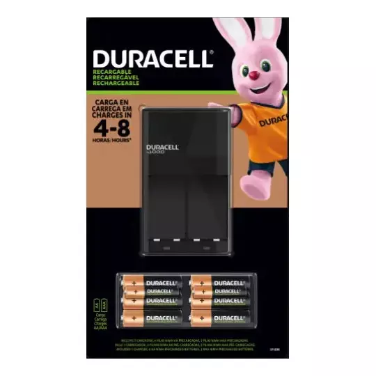 Cargador de Baterías Duracell incluye 6 baterías AA y 2 baterías AAA recargables
