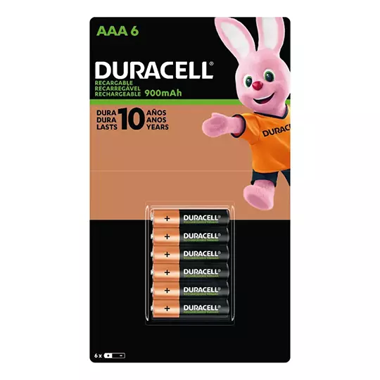 Pila Duracell Recargable AAA blister con6 3