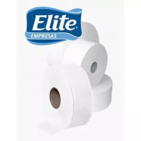 Papel Higiénico blanco Elite, caja con 12 rollos de 180 mts de largo