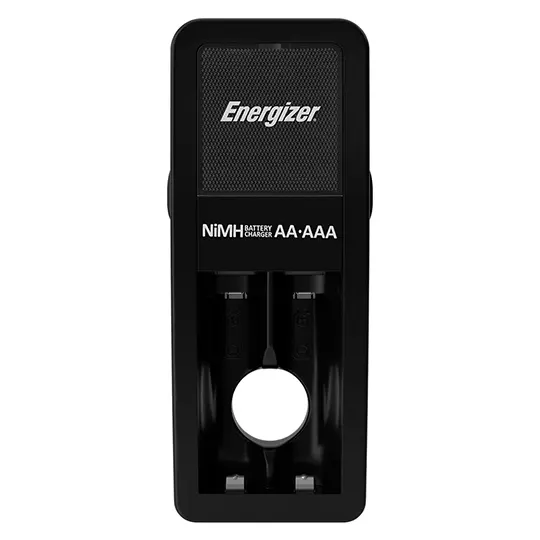 Cargador Mini Energizer con 2 pilas AA.