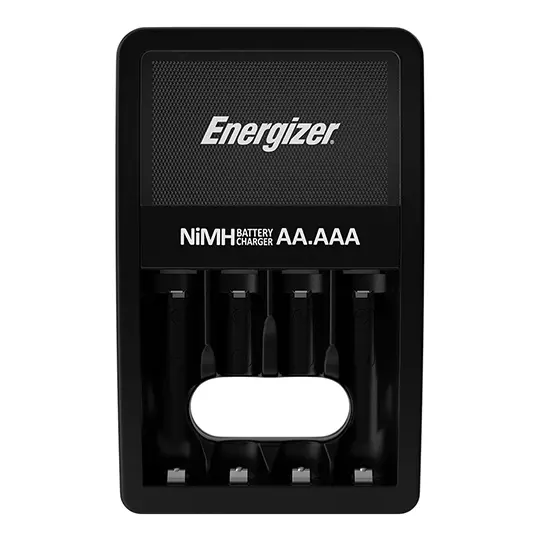 Cargador Maxi Energizer con 2 pilas AA.
