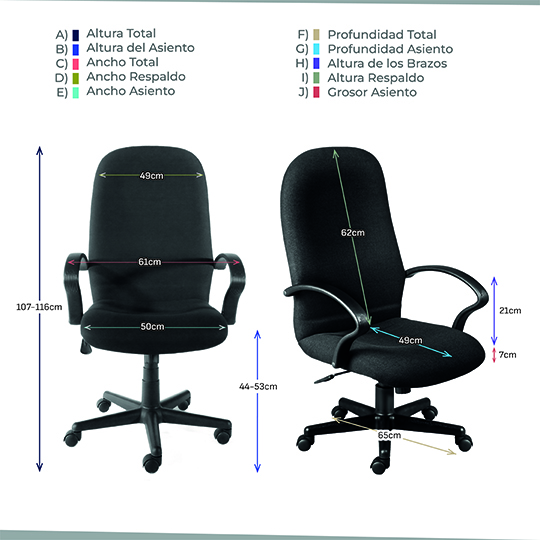 Silla ejecutiva ERGO mod. 1956 reclinable con descansa brazos color negro