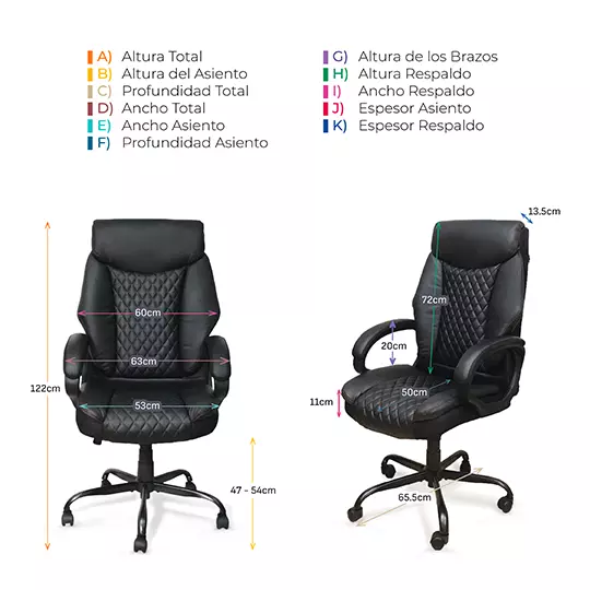 Sillon directivo Mod. Barolo con descansa brazos en vinipiel color negro