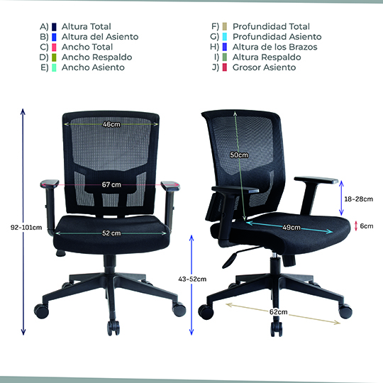 Silla ejecutiva ERGO mod. Caselli reclinable con descansa brazos color negro