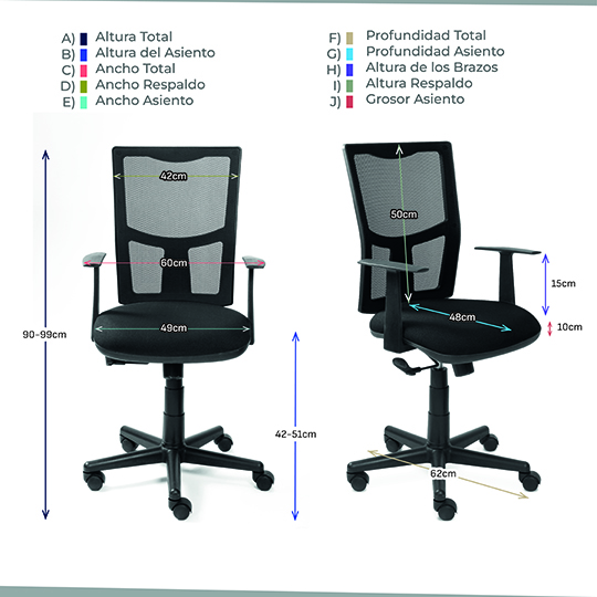 Silla ejecutiva ERGO mod. Vela con descansa brazos color negro