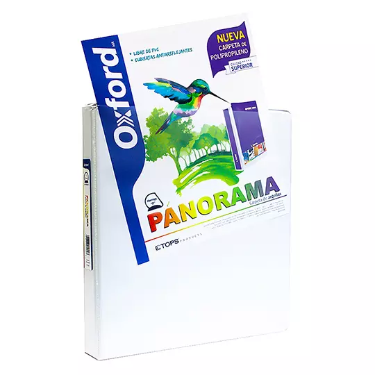 Carpeta panorámica Oxford carta blanca herraje de 1 pulgada "D"