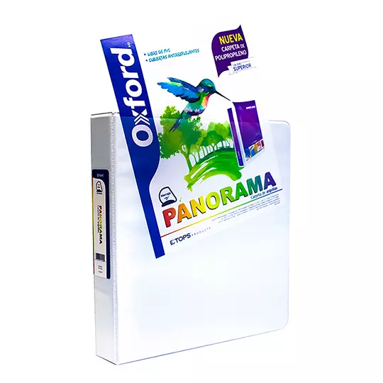 Carpeta panorámica Oxford carta blanca herraje de 1 1/2 pulgadas "D"