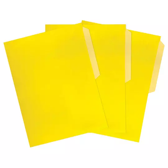 Folder de color Pendaflex carta color amarillo ceja 1/2 caja con 25 pzas