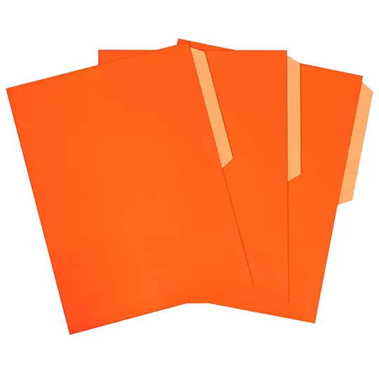 Folder de color Pendaflex carta color naranja ceja 1/2 caja con 25 pzas