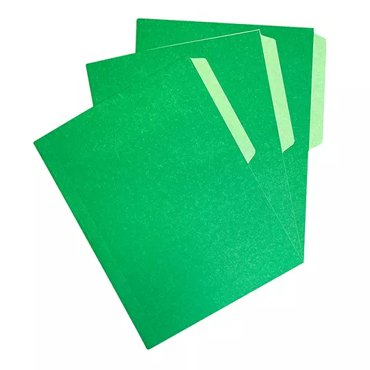Folder de color Pendaflex carta color verde ceja 1/2 caja con 25 pzas