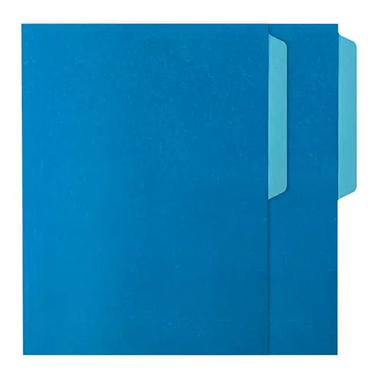 Folder de color Pendaflex carta color azul ceja 1/2 caja con 50 pzas