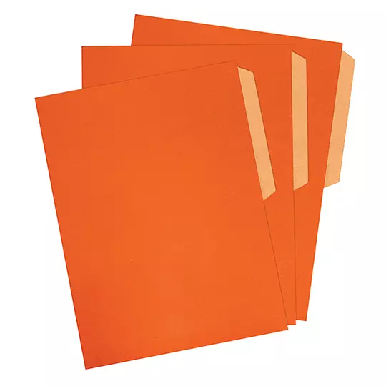 Folder de color Pendaflex carta color naranja ceja 1/2 caja con 50 pzas
