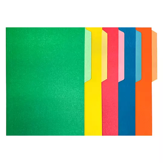 Folder de color Pendaflex carta color surtido intenso ceja 1/2 caja con 50 pzas