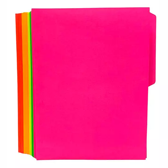 Folder de color Pendaflex carta color surtido neón ceja 1/2 caja con 50 pzas