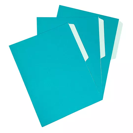 Folder de color Pendaflex carta color aqua ceja 1/2 caja con 50 pzas