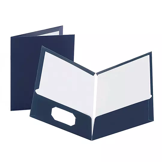 Folder showfolio laminado Oxford carta color azul marino caja con 25 pzas