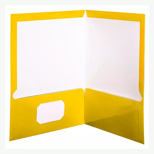 Folder con doble solapa Oxford carta color amarillo caja con 25 pzas