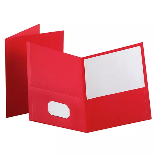 Folder con doble solapa Oxford carta color rojo caja con 25 pzas