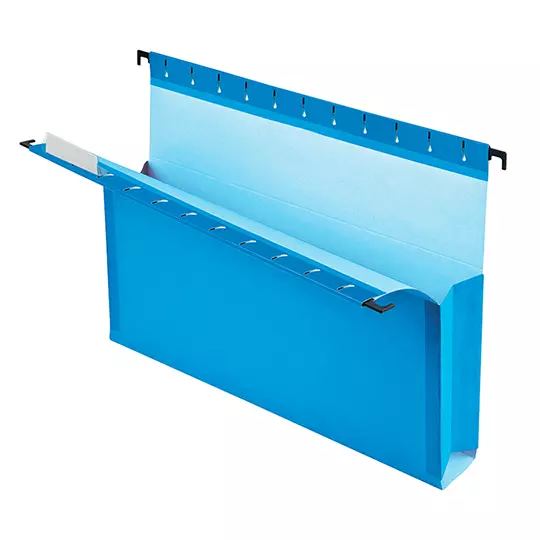Folder colgante fondo caja Pendaflex carta color azul caja con 25 pzas