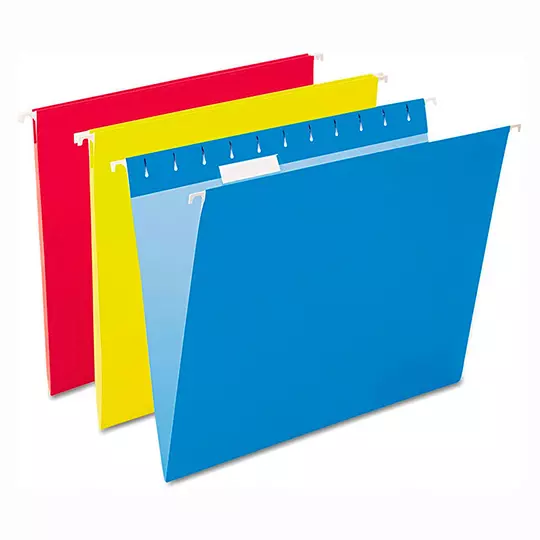 Folder colgante Pendaflex carta colores surtidos caja con 25 pzas