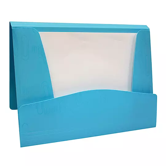 Folder porta documentos triple solapa Oxford carta color azul