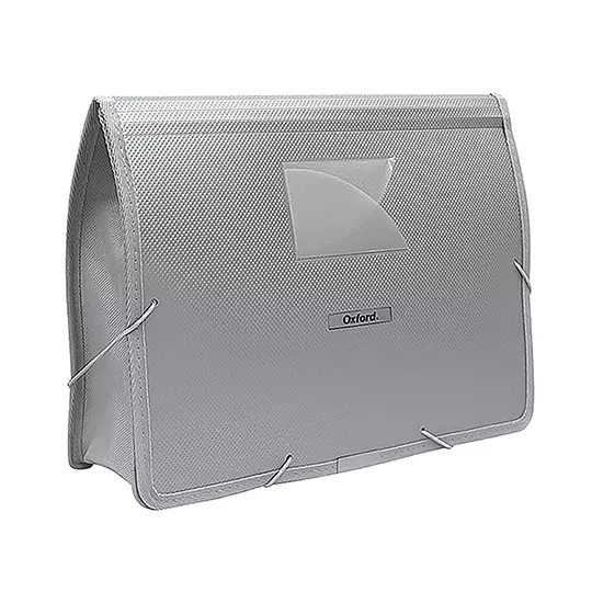 Cartera expandible Oxford carta color gris