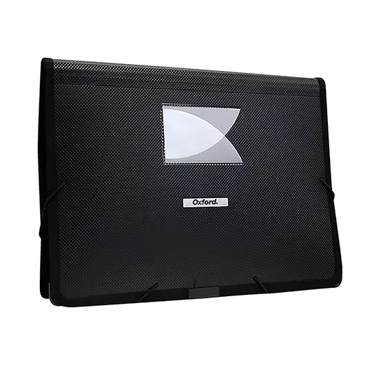 LM-Cartera expandible Oxford carta color negro