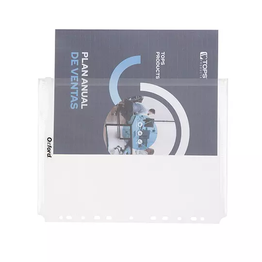 Sobre plástico para carpeta Oxford cartatransparente con zip 1 pieza
