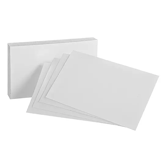 Tarjeta índice Oxford color blanco 10.2 x 15.2 cm paquete con 100 pzas