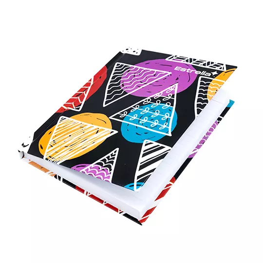 Libreta 1/4 pasta dura forma francesa Estrella raya 192 hojas