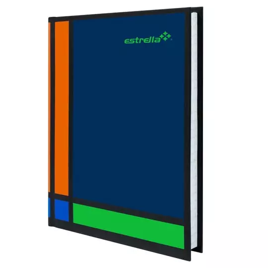 Libreta 1/4 pasta dura forma francesa Estrella cuadro grande 7 mm 192 hojas