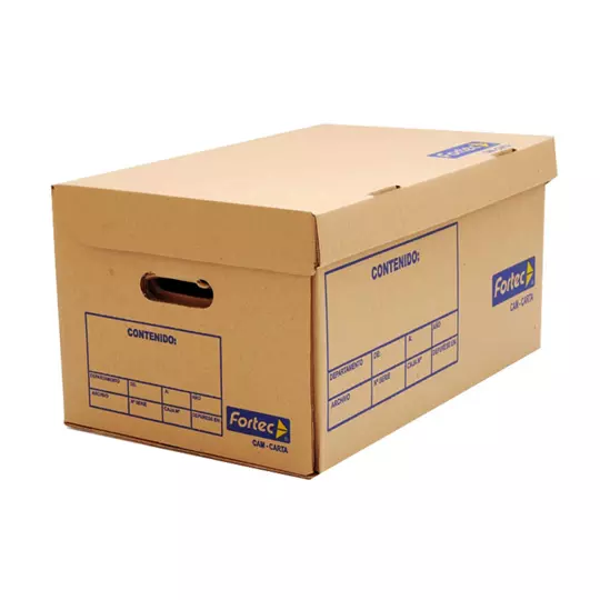 Caja de archivo de cartón Fortec carta con tapa incluida