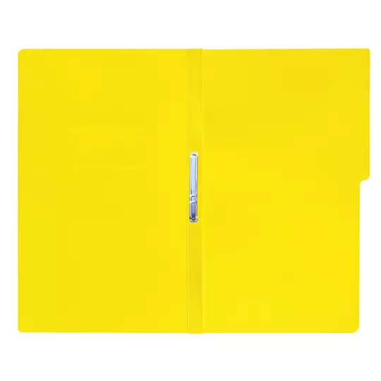 Carpeta pressboard con broche Fortec oficio color amarillo, paquete c/10 pzas