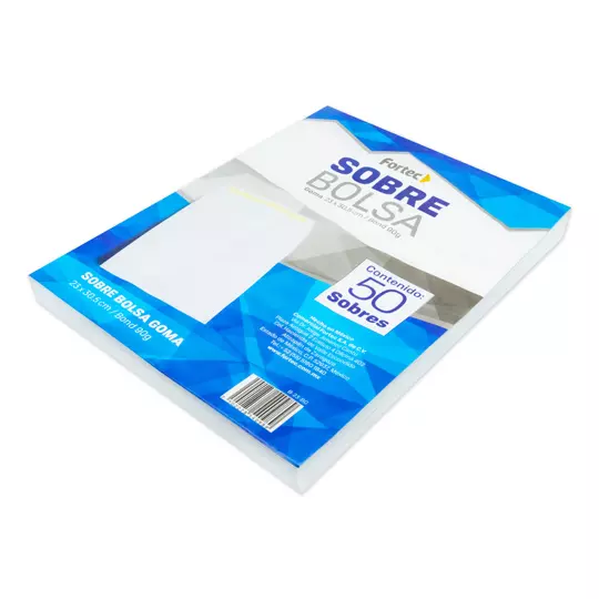 Sobre blanco engomado Fortec carta caja con 50 piezas