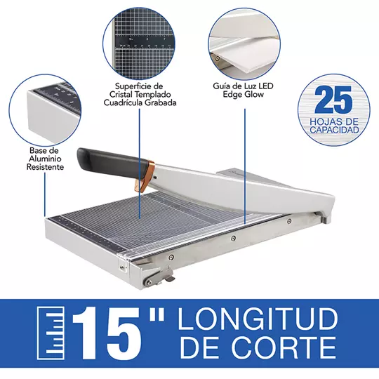 Guillotina classiccut 1525G 15 " GBC, capacidad hasta 25 hjs
