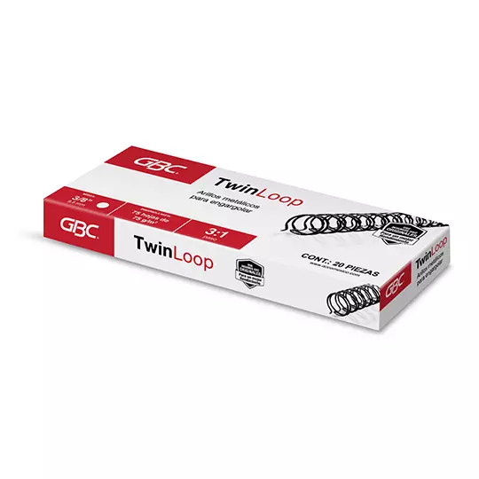 ARILLO METALICO TWIN LOOP COLOR NEGRO DE3/8 PULGADAS, CAJA CON 20 PIEZAS
