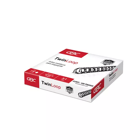 ARILLO METALICO TWIN LOOP COLOR NEGRO 7/16 PULGADAS, CAJA CON 100 PIEZAS