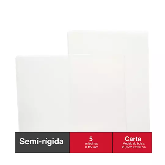 Mica térmica GBC tamaño carta espesor de5 milésimas forma semi-rígida