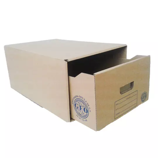 Caja de archivo GEO kraft oficio económica gaveta deslizable