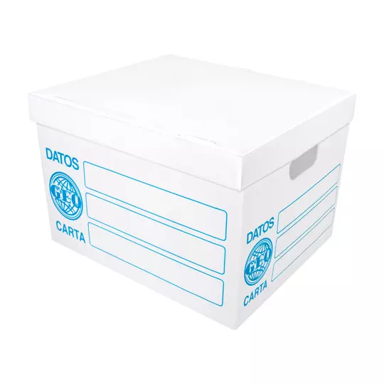 Caja de archivo plástica GEO carta color blanco