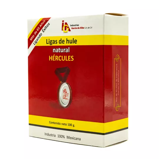 Ligas Hercules de hule natural no. 33 .caja con 100 gramos